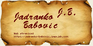 Jadranko Babović vizit kartica